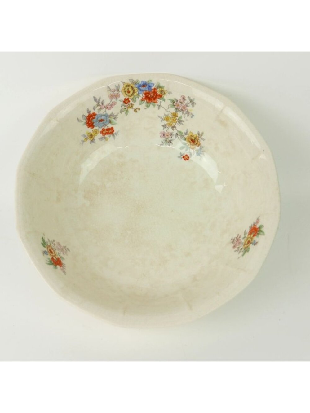 Vintage 1928 Alfred Meakin England Floral Ceramic Serving Bowl Art Deco 8.6"